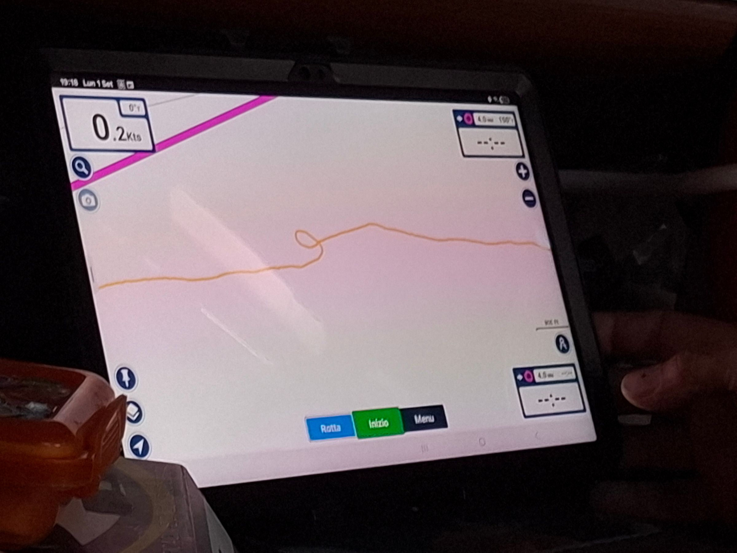 The path of the boat with me at the wheel... a loop!