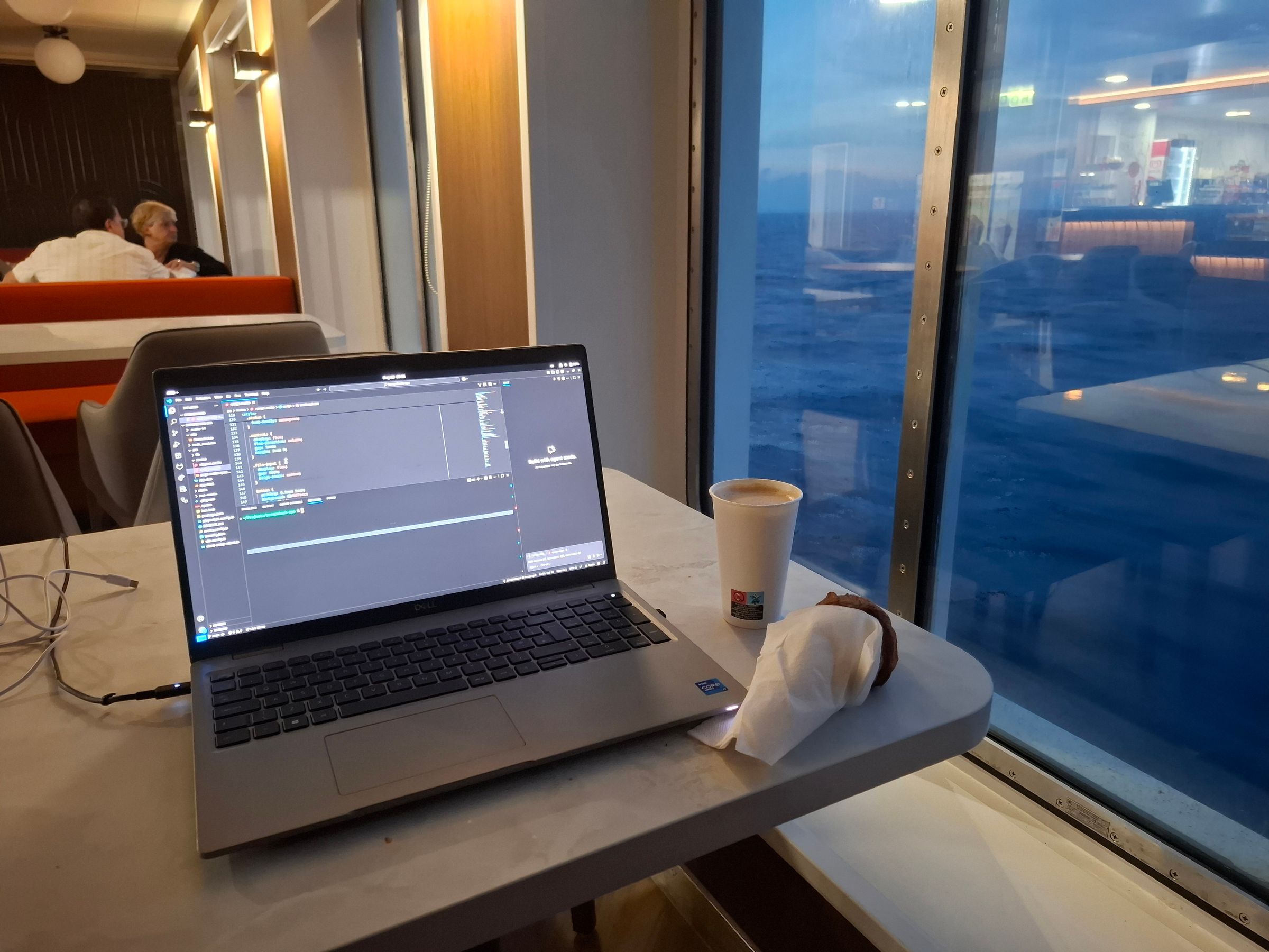 Setup inside the GNV ferry